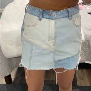 Patchwork jean skirt